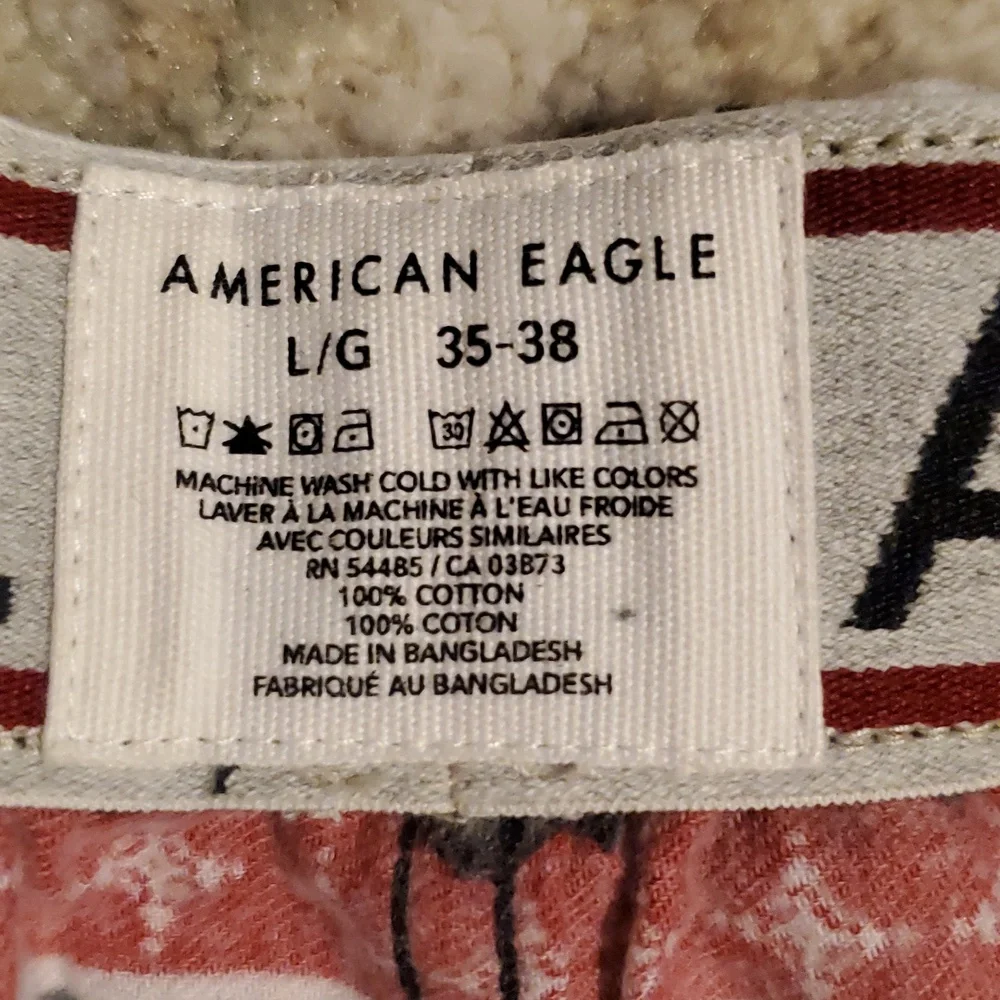 Mens American Eagle holiday Reindeer Print Flannel Boxers Size L